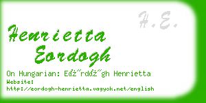 henrietta eordogh business card